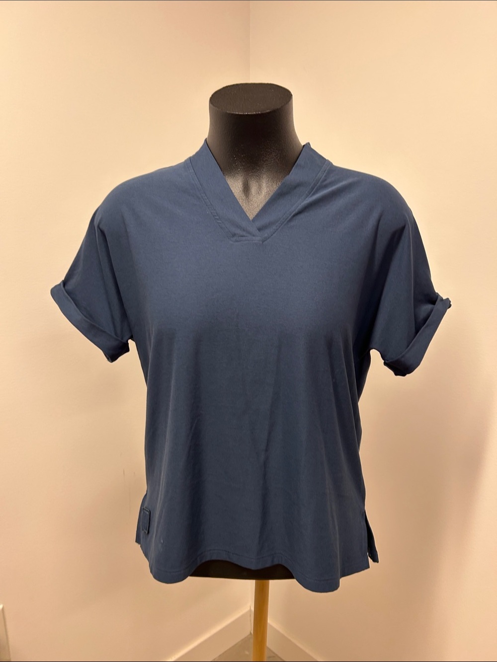 adidas Navy V-Neck Short Sleeve Tee